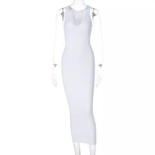 Load image into Gallery viewer, WHITE V NECK TANK DRESS