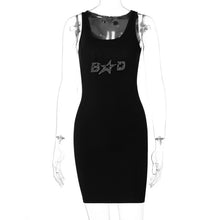 Load image into Gallery viewer, “SHE BAD “ BLACK BODYCON 
 TANK DRESS